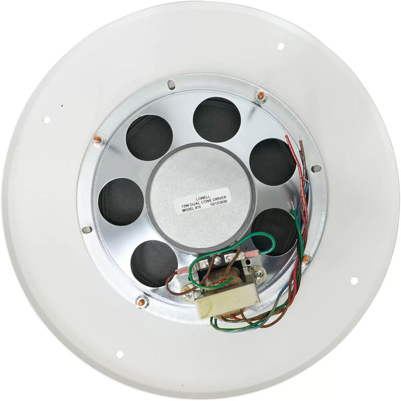 Lowell Manufacturing Speaker/Grille Assembly Speaker with Enclosure and 25V Transformer (8", White Grille)