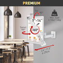 TechProtectus T72VL Barkan Full Motion 360 Rotating Anti-Theft Wall Mount for 7 to 14" Tablets (White)