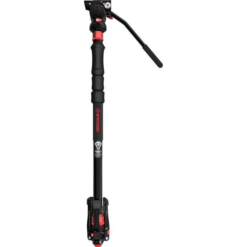 iFootage Cobra 3 Strike Aluminum Monopod with Low Profile Minipod Base&nbsp;and K5S Fluid Head