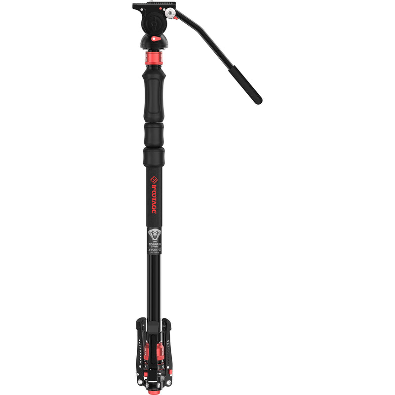 iFootage Cobra 3 Strike Aluminum Monopod with Low Profile Minipod Base&nbsp;and K5S Fluid Head