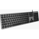 Macally Full-Size USB-C Keyboard with Built-In 3-Port USB Hub for Mac