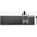 Macally Full-Size USB-C Keyboard with Built-In 3-Port USB Hub for Mac