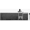 Macally Full-Size USB-C Keyboard with Built-In 3-Port USB Hub for Mac