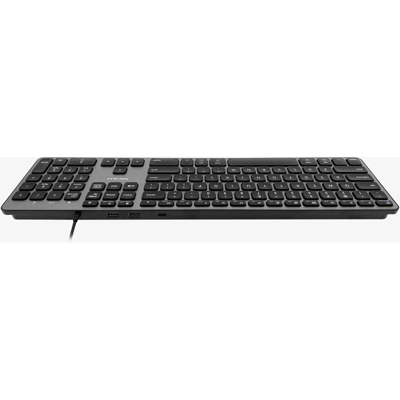 Macally Full-Size USB-C Keyboard with Built-In 3-Port USB Hub for Mac