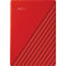 WD 6TB My Passport USB 3.2 Gen 1 External Hard Drive (Red)