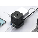 Uncaged Ergonomics Cube Surge Protector Power Strip with USB Ports (Black)