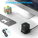 Uncaged Ergonomics Cube Surge Protector Power Strip with USB Ports (Black)