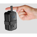 Uncaged Ergonomics 6-in-1 Travel Power Strip with USB Ports (Black)