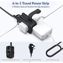 Uncaged Ergonomics 6-in-1 Travel Power Strip with USB Ports (Black)