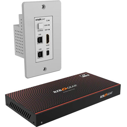 BZBGEAR 4K UHD 18Gbps HDBaseT HDMI/MDP/KVM Wall Plate Transmitter & Receiver Kit