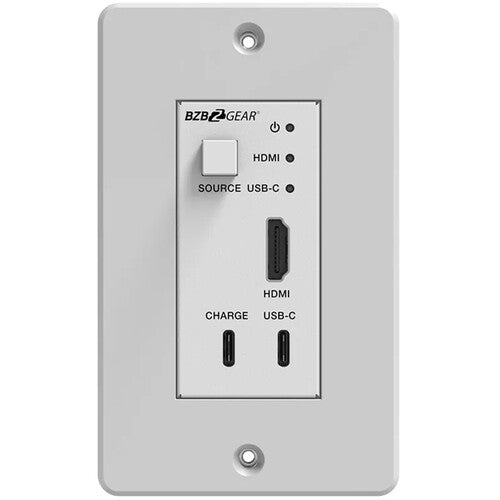 BZBGEAR 4K UHD 18Gbps HDMI/USB-C Wall Plate Transmitter & Receiver Kit