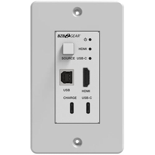 BZBGEAR 4K UHD 18Gbps HDBaseT HDMI/USB-C/KVM Wall Plate Transmitter & Receiver Kit