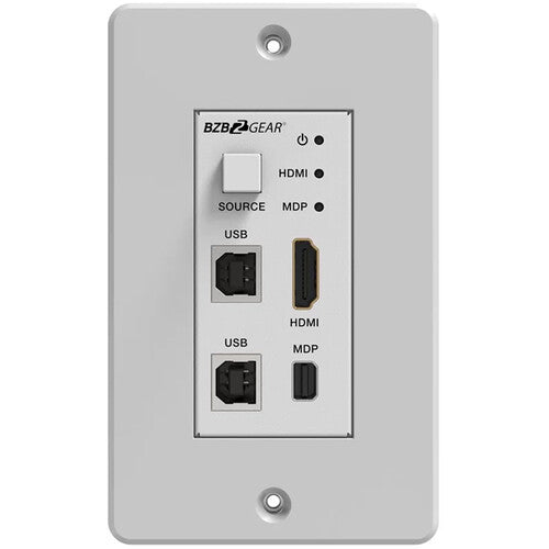 BZBGEAR 4K UHD 18Gbps HDBaseT HDMI/MDP/KVM Wall Plate Transmitter & Receiver Kit