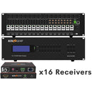 BZBGEAR 16x16 4K Seamless HDMI Matrix Switcher/Video Wall Processor Kit with 16 Receivers