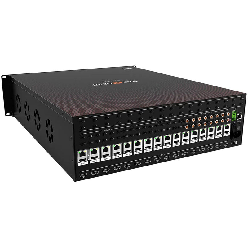 BZBGEAR 16x16 4K Seamless HDMI Matrix Switcher/Video Wall Processor Kit with 16 Receivers
