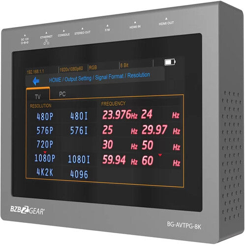BZBGEAR 8K UHD HDMI 2.1 48Gbps Advanced Signal Test Generator and Analyzer
