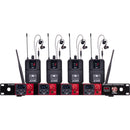 Galaxy Audio 4Transmitters/Single Rack Unit/16 Selectable Channels/AS-4400T/4-AS-4400R/4-EB5 Earbuds-M4 Band