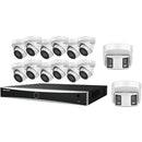 Hikvision EKI-K164T814A 16-Channel 12MP NVR with 4TB HDD, 12 8MP Turret Cameras & 2 8MP Dual-Lens Turret Cameras Panoramic Kit