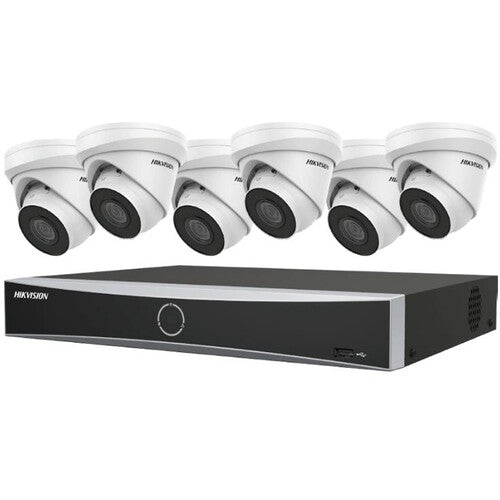 Hikvision EKI-K82T86A 8-Channel 12MP NVR with 2TB HDD & Six 8MP Turret Cameras Kit