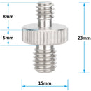 CAMVATE M8 Male to 1/4"-20 Male Screw Adapter Set (5-Pack)