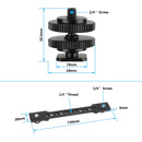 CAMVATE Bar Arm with Dual 1/4"-20 Camera Screw Mount & Shoe Adapter