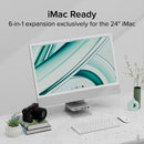 Plugable 6-in-1 USB-C Mounted Hub for 24" iMac (White)