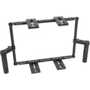 CAMVATE Dual Director's Monitor Cage with Cheese Plate-Style Handgrips (Large)