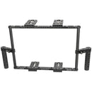 CAMVATE Dual Director's Monitor Cage with Cheese Plate-Style Handgrips (Large)