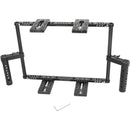 CAMVATE Dual Director's Monitor Cage with Cheese Plate-Style Handgrips (Large)