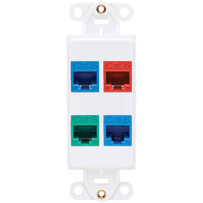 Tripp Lite 4-Port Decora-Style Vertical Center Plate Insert (White)