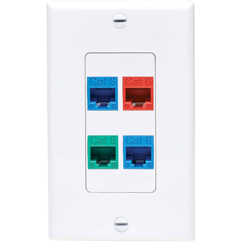 Tripp Lite 4-Port Decora-Style Vertical Center Plate Insert (White)