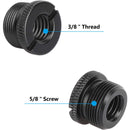 CAMVATE 3/8"-16 Female to 5/8"-27 Male Microphone Screw Adapter (5-Pack)