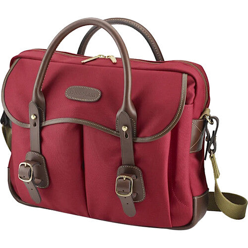 Billingham Thomas Briefcase and Laptop Bag (Burgundy Canvas / Chocolate Leather Trim)