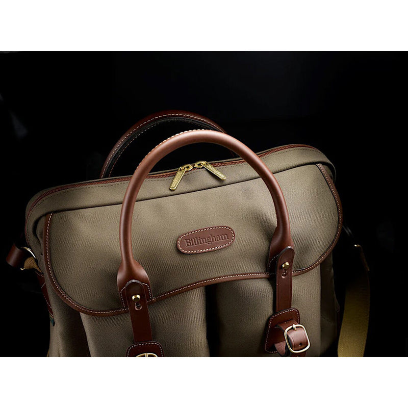 Billingham Thomas Briefcase and Laptop Bag (Sage FibreNyte / Chocolate Leather Trim)