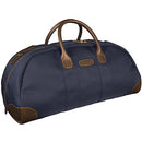 Billingham Weekender Bag (Navy Canvas / Chocolate Leather Trim, 34L)