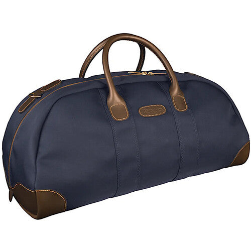 Billingham Weekender Bag (Navy Canvas / Chocolate Leather Trim, 34L)