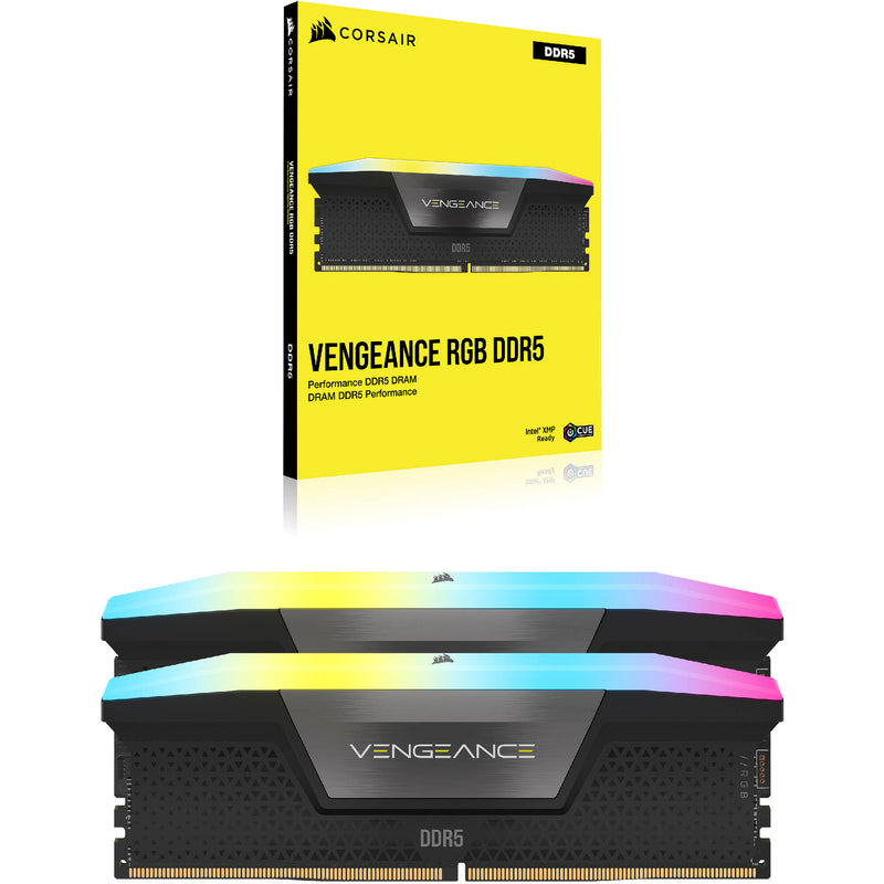 Corsair 64GB VENGEANCE RGB DDR5 6400MT/s DIMM Memory Kit (Black, 2 x 32GB)