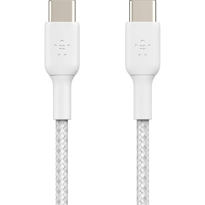 Belkin BoostCharge Braided 60W USB-C Cable (White, 3.3', 2-Pack)
