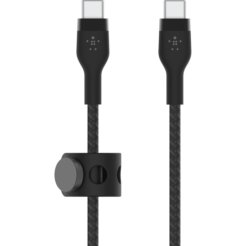 Belkin BoostCharge Pro Flex Braided Silicone USB-C Cable (3.3', White & Black, 2-Pack)
