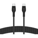 Belkin BoostCharge Pro Flex Braided Silicone USB-C Cable (3.3', White & Black, 2-Pack)