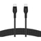 Belkin BoostCharge Pro Flex Braided Silicone USB-C Cable (3.3', White & Black, 2-Pack)
