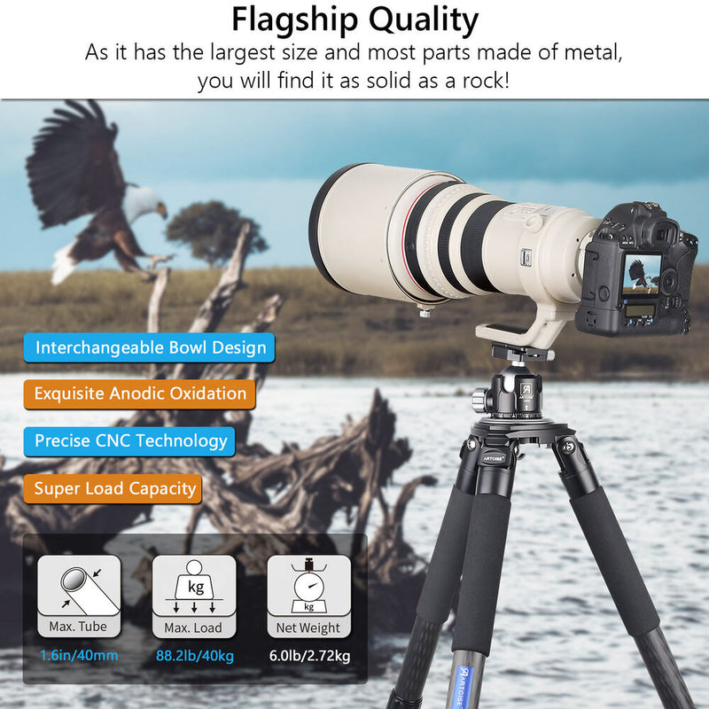 ARTCISE AS90C Carbon Fiber Tripod with 75mm Bowl