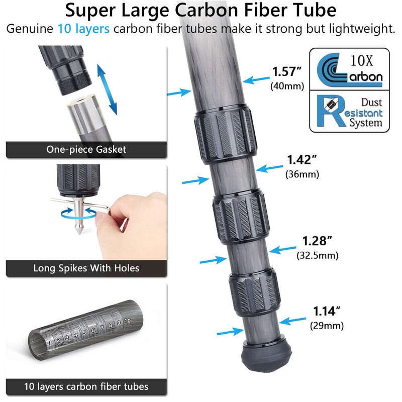 ARTCISE AS90C Carbon Fiber Tripod with 75mm Bowl