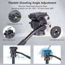 ARTCISE NS30C Compact Portable Tripod with VH03 Fluid Head, Pan Head & Center Column