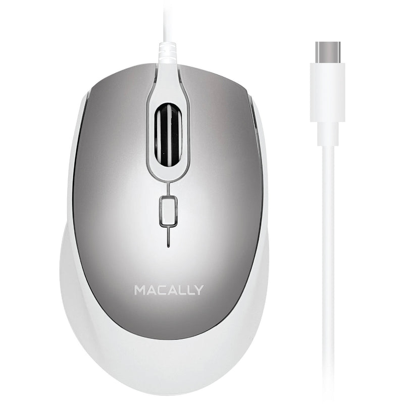 Macally USB-C Wired Mouse with Scroll (Aluminum)