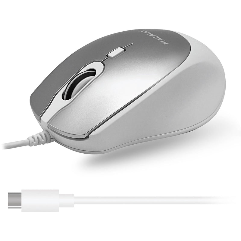 Macally USB-C Wired Mouse with Scroll (Aluminum)