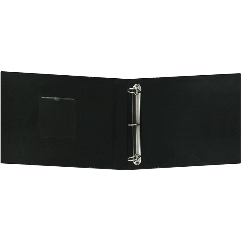 Pioneer Photo Albums Oxford Sewn Leatherette Brass Corner 3-Ring Binder Scrapbook (Black, 12 x 12")