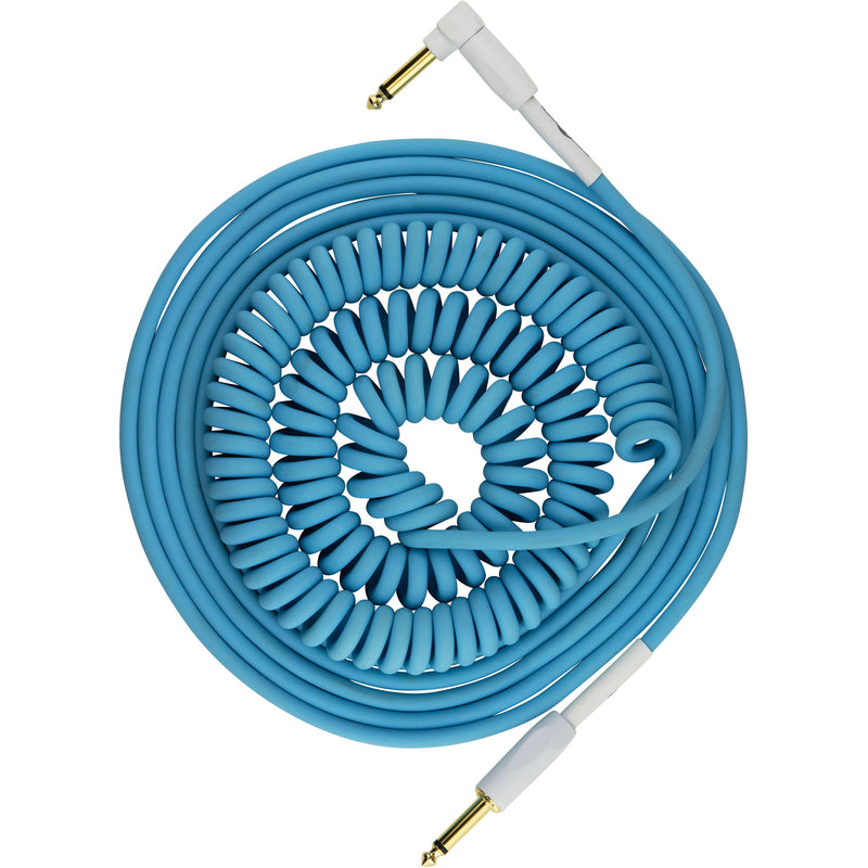Pig Hog Vintage Half-Coiled Instrument Cable (30', Daphne Blue)