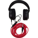 Pig Hog Hex Series Coiled Headphone Extension Cable (Candy Apple Red, 15')