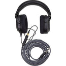Pig Hog Hex Series Coiled Headphone Extension Cable (Charcol Gray, 15')